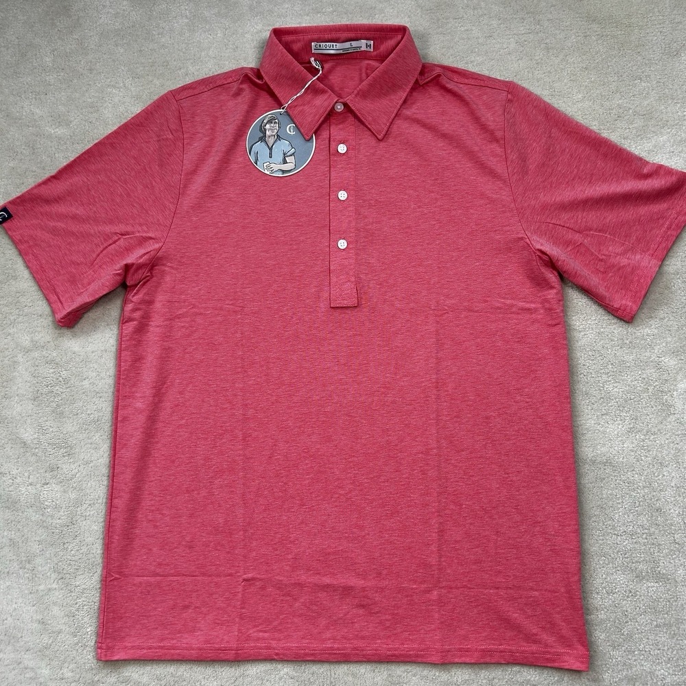 Criquet Players Polo Shirt Men's Large Golf Performance Stretch  Shortsleeve